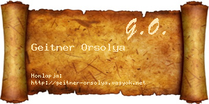 Geitner Orsolya névjegykártya